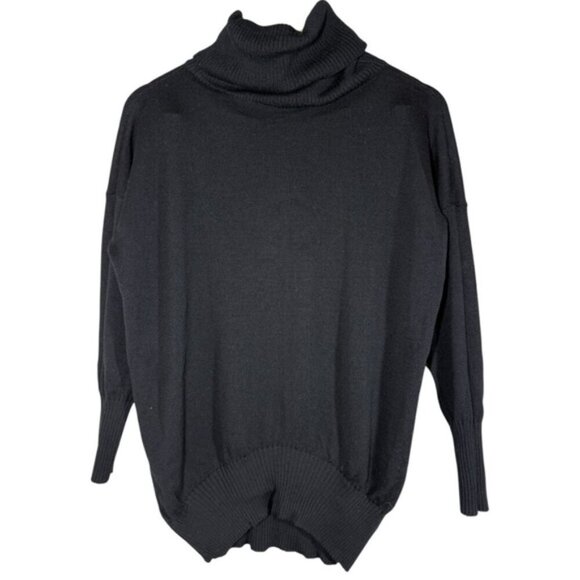Peter O. Mahler 100% Wool Made in Italy Black Turtleneck Sweater size S - Picture 1 of 7